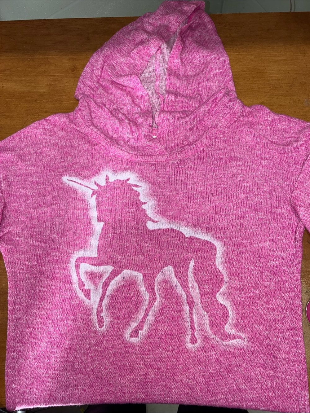 SO Girls Pink Unicorn Hooded Sweatshirt